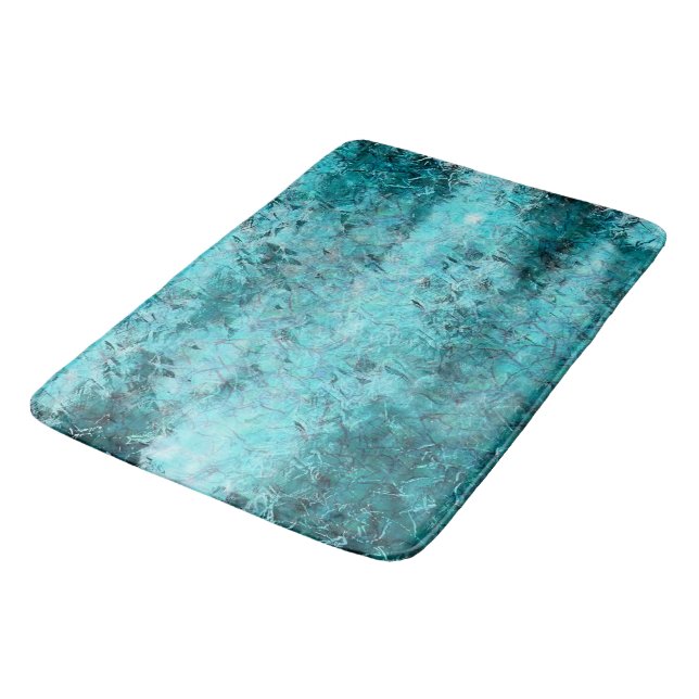 Alfombrilla De Baño Papel de neón azul crudo (Angular)