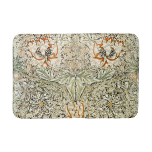 Alfombrilla De Baño Papel pintado floral de madreselva de William Morr