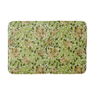 Alfombrilla De Baño Papel pintado floral de madreselva verde de Willia
