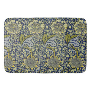 Alfombrilla De Baño Papel pintado floral William Morris Kennet Azul Do