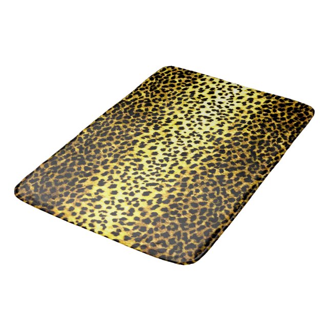 Alfombrilla De Baño Papel tapiz Leopardo Faux Fur Photo Print (Angular)