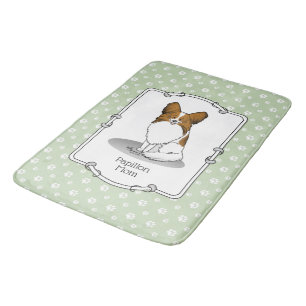 Alfombrilla De Baño Papillon Mom Pap Mom (blanco y estable) Cute Dog M