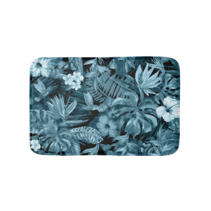 Alfombrilla De Baño Paraíso acuarela tropical: Florecimiento de la jun