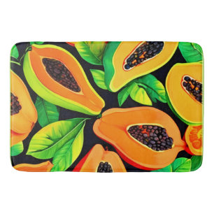 Alfombrilla De Baño Paraíso de Papaya Tropical