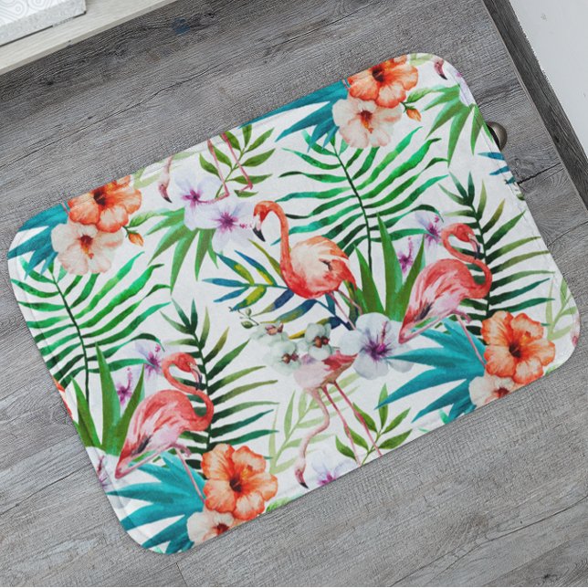 Alfombrilla De Baño Paraíso tropical Flores Flamingo (Subido por el creador)