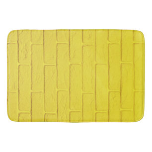 Alfombrilla De Baño pared de ladrillo amarillo