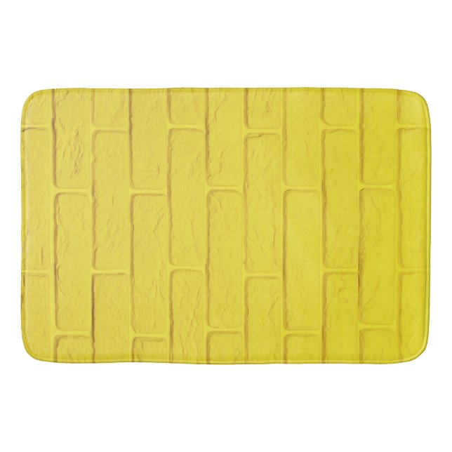 Alfombrilla De Baño pared de ladrillo amarillo (Anverso)