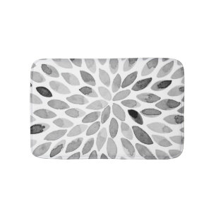 Alfombrilla De Baño Paredes de brocha acuarela - blanco y negro