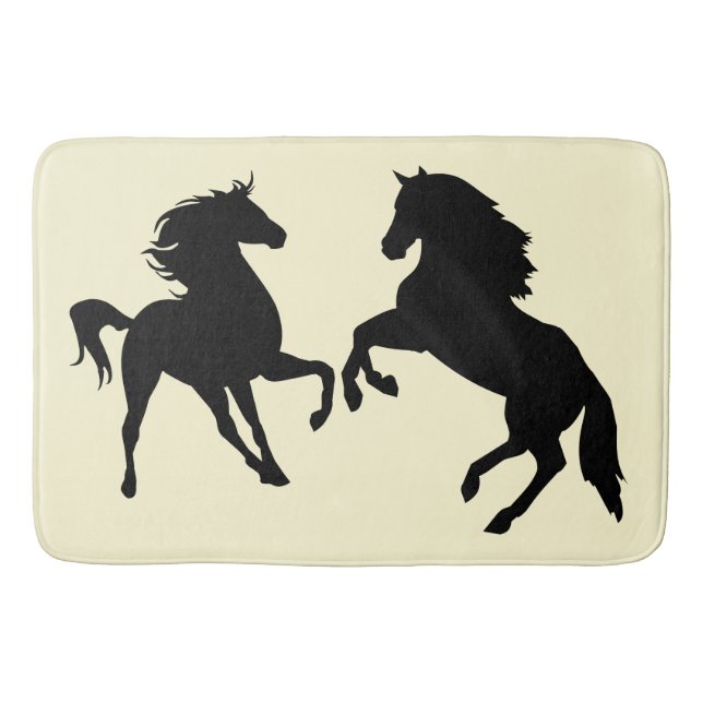 Alfombrilla De Baño Pareja Black Horse Bath Mat (Anverso)