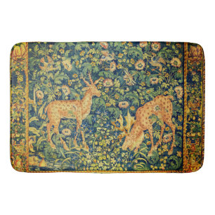 Alfombrilla De Baño PAREJA DE DEER CAÍDA,FLORES DE FANTASÍA GÓTICA,Ver