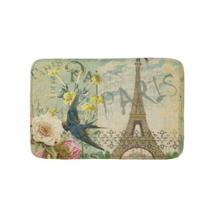Alfombrilla De Baño París Francia Viaje Viaje Viejo Pintura de Arte An
