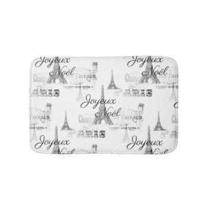 Alfombrilla De Baño Paris Joyeux Noel Navidades B&W Bathmat