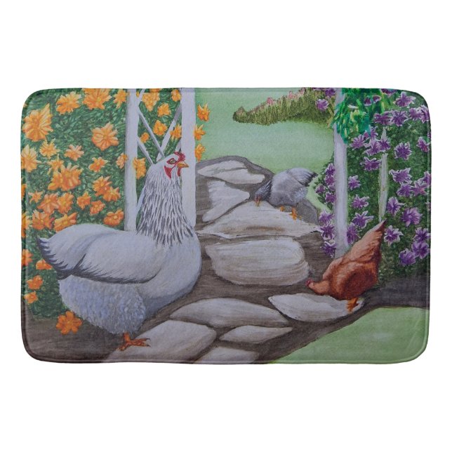 Alfombrilla De Baño Parque del pollo feliz (Anverso)