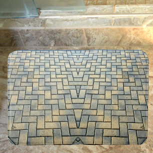 Alfombrilla De Baño Parrern de gris y ladrillo amarillo