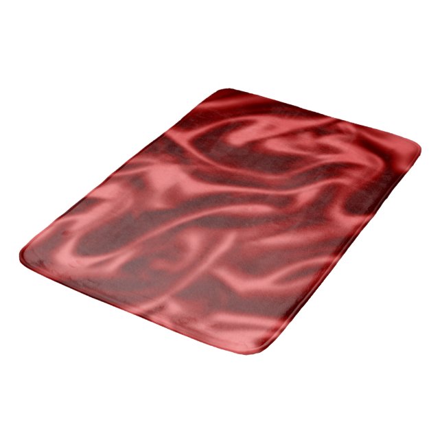 Alfombrilla De Baño Passion Red Romantic Faux Satin (Angular)