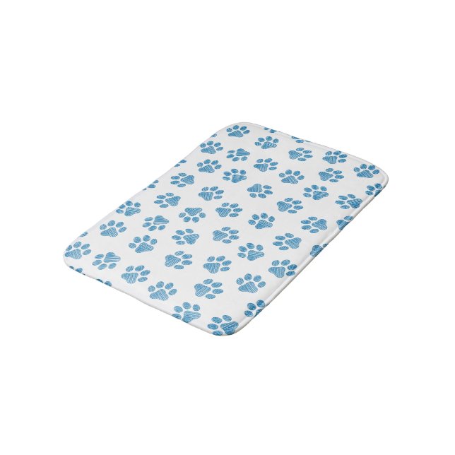 Alfombrilla De Baño Pasta de perro, garras de perro, patas azules (Angular)