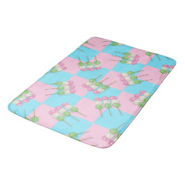 Alfombrilla De Baño Pastel azul rosa pastel Dango Bath Mat