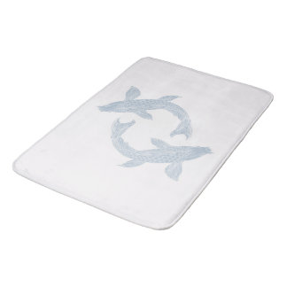 Alfombrilla De Baño Pastel Blue Koi Fish Bathmat