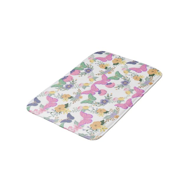 Alfombrilla De Baño Pastel Butterflies Bath Mat (Angular)