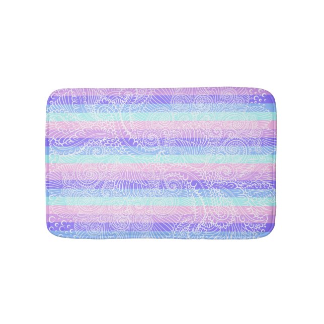 Alfombrilla De Baño Pastel Candy Swirls | Patrón de fantasía suave a r (Anverso)