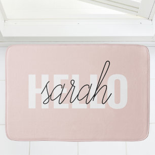 Alfombrilla De Baño Pastel Pink Hello Y You Name Moderno