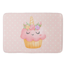 Alfombrilla De Baño Pastel rosa dulce Unicornio con Rosas