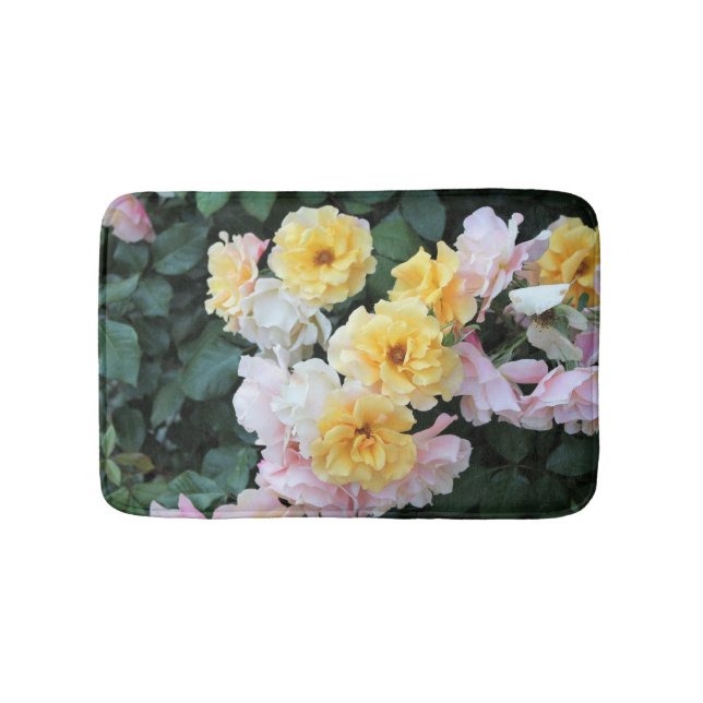 Alfombrilla De Baño Pasteles de jardín de Rosa (Anverso)