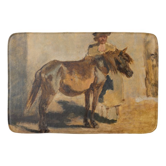 Alfombrilla De Baño Pastor con caballo (Anverso)