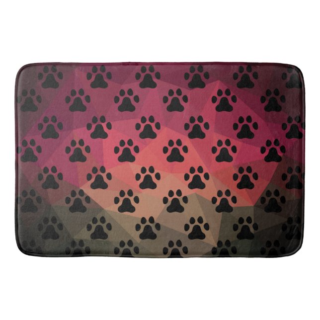 Alfombrilla De Baño Pata de perro, huella animal, animal mascota de ga (Anverso)