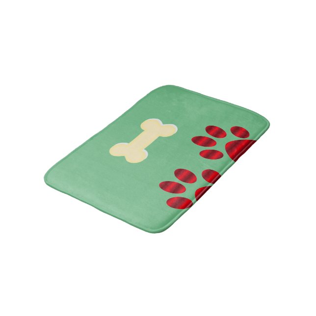 Alfombrilla De Baño Pata roja gradiente con hueso de perro (Angular)