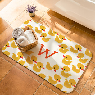 Alfombrilla De Baño Patitos de goma amarillos Monograma 