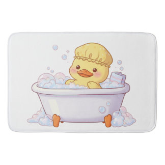 Alfombrilla De Baño Pato Adorable Tomando un Baño de Burbujas