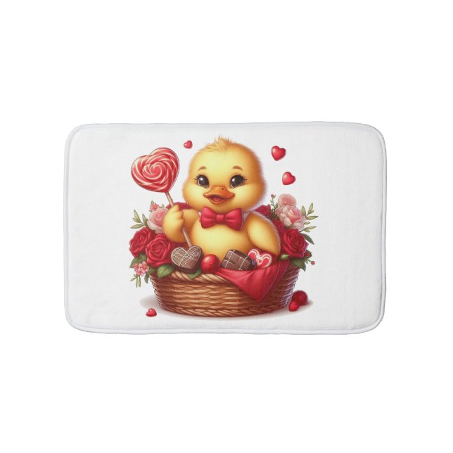 Alfombrilla De Baño Pato El día de San Valentín cúrito/blanco (Anverso)