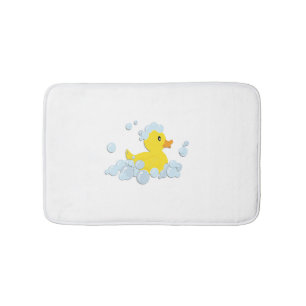 Alfombrilla De Baño Pato en burbujas azules