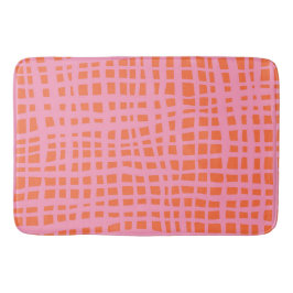 Alfombrilla De Baño Patrón abstracto de cuadrícula retro