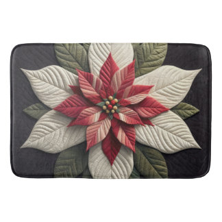 Alfombrilla De Baño Patrón acabado Poinsettia negro