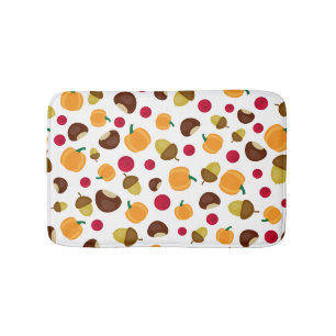 Alfombrilla De Baño Patrón Acorn de Berries de la Calabaza Caída