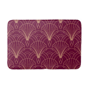 Alfombrilla De Baño patrón Art Deco con motivos de abanico geométrico 