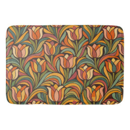 Alfombrilla De Baño Patrón Art Nouveau Floral Retro Decoración