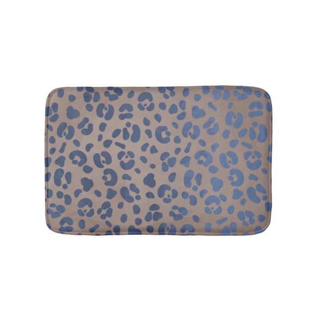 Alfombrilla De Baño Patrón azul leopardo (Anverso)
