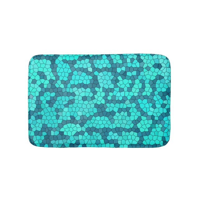 Alfombrilla De Baño Patrón Azul Turquesa (Anverso)