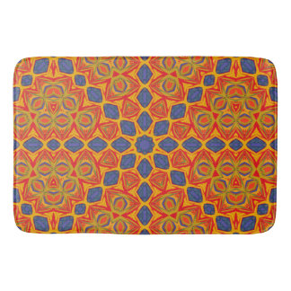 Alfombrilla De Baño Patrón Azul Y Naranja