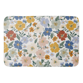 Alfombrilla De Baño Patrón Boho de Pradera de Flores Silvestres