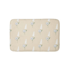 Alfombrilla De Baño Patrón Botánico Bohemio Beige Floral