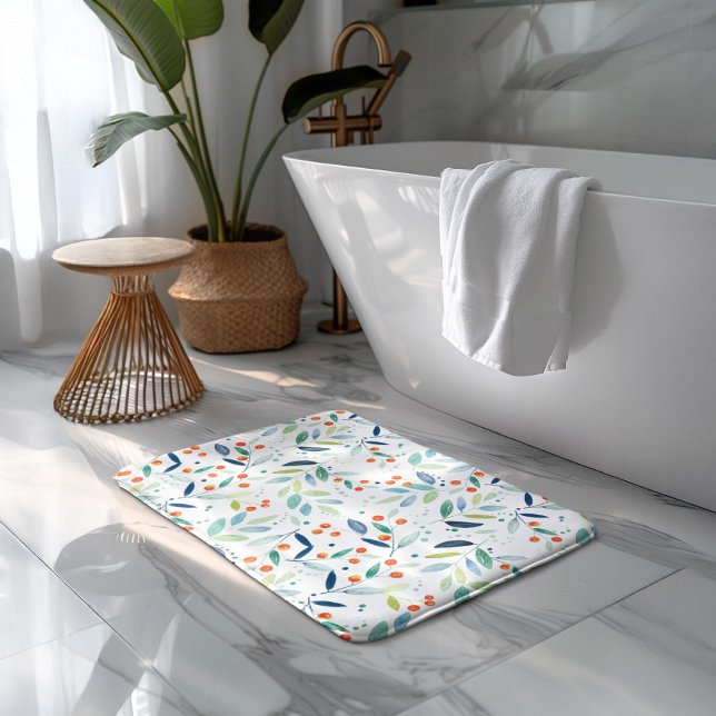 Alfombrilla De Baño Patrón botánico Ilustracion de acuarelas pasteles (Subido por el creador)