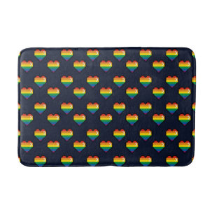 Alfombrilla De Baño Patrón cardíaco de 8 bits arco iris