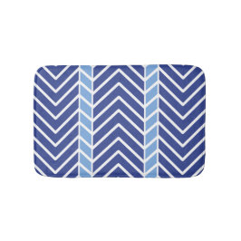 Alfombrilla De Baño Patrón Chevron Azul