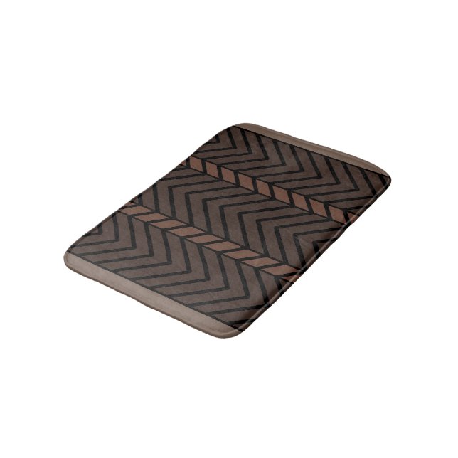 Alfombrilla De Baño Patrón Chevron Marrón (Angular)