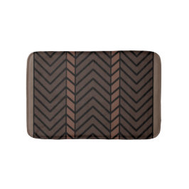 Alfombrilla De Baño Patrón Chevron Marrón