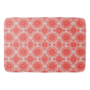 Alfombrilla De Baño Patrón contemporáneo floral rojo
